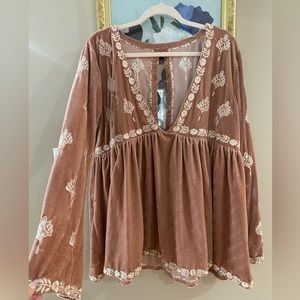 Free People Velvet Blouse